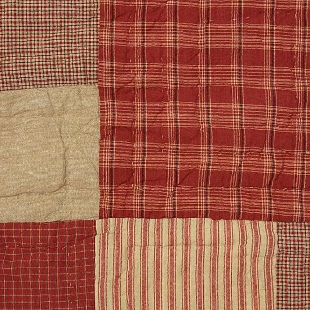 NEW! Gorgeous ALL COTTON Hand Pieced KING Quilt Set Patchwork Farmhouse Country